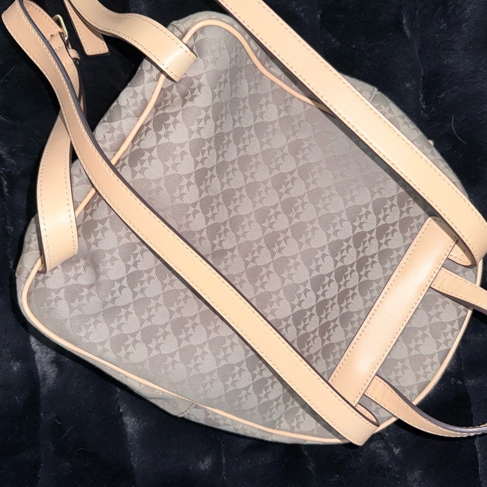 Kate Spade Light Gray Patterned Backpack - image 2